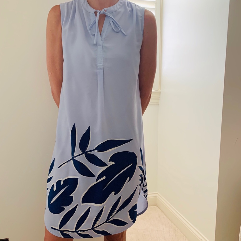 Blue floral dress. Perfect for any summer outing!